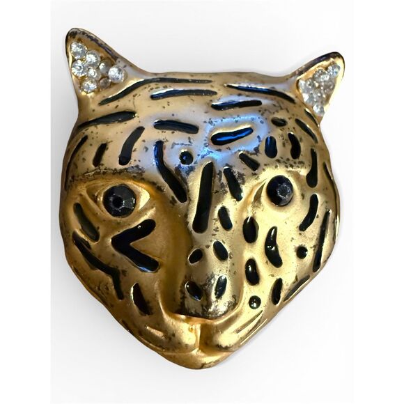 Vintage Jewelry - Vintage Gold Leopard Brooch For Women Statement Cat Animal Jewelry Bold